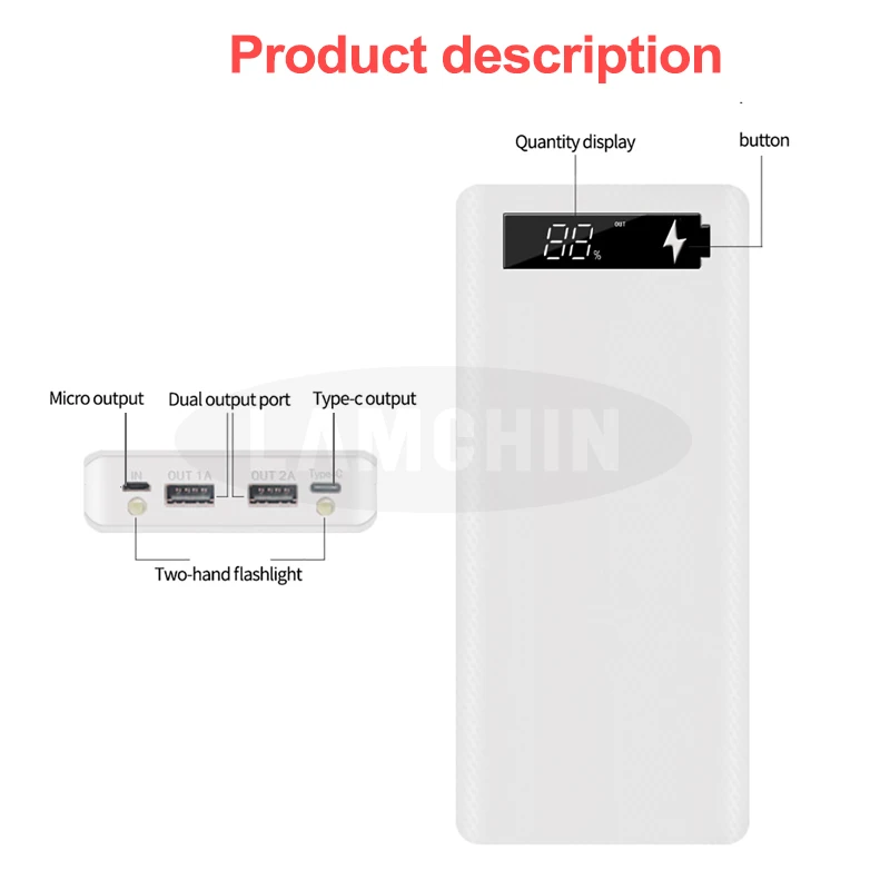 Тип C USB Батарея коробка Зарядное устройство чехол 8*18650 5V Dual USB Автомобильное зарядное устройство Мощность внешнего аккумулятора для IPhone11 X samsung S10 плюс с розничной посылка