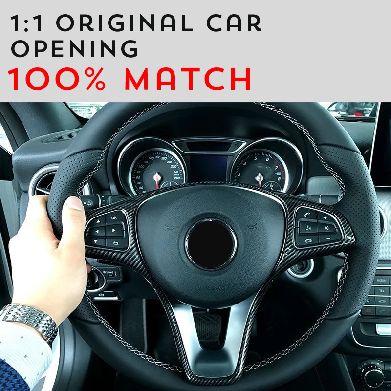 

For Mercedes Bezn W205 W213 Vito W447 Gla Glc Modified Abs Steering Wheel Button Trim Sticker Frame Cover Decoration Accessories
