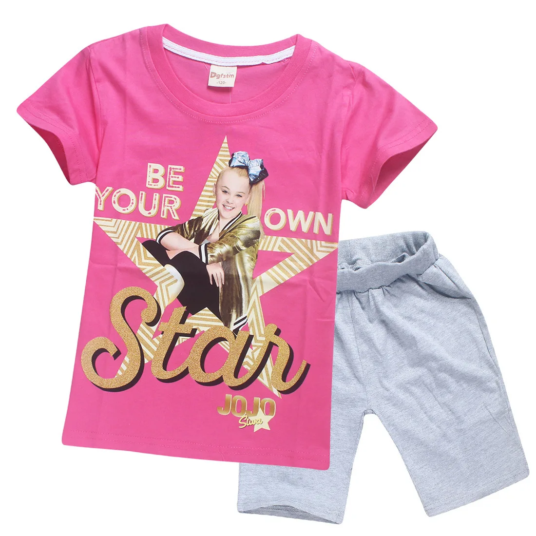 red summer JOJO SIWA Kids TikTok Baby Girl Tops Tees Clothes Boys Girls Short Sleeve sets TikTok girls clothes 10 12 year