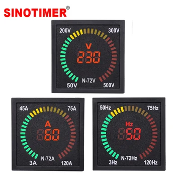 

Square LED Digital Voltmeter Ammeter Frequency Current Volt Voltage Meter Indicator Gauge Tester Measure AC 50-500V 3-120A 220V