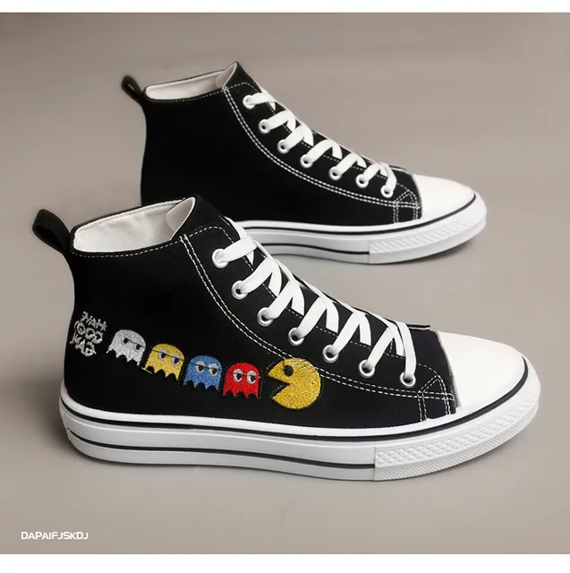 Converse X Pacman Custom Sneakers -   Canvas shoes diy, Black shoe  paint, Diy converse