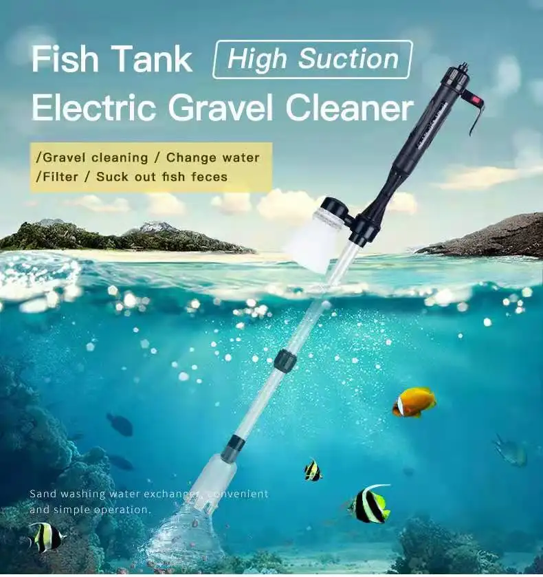 New Aquarium Electric Gravel Cleaner Water Change Pump Cleaning Tools Water Changer Siphon for Fish Tank Water Filter Pump