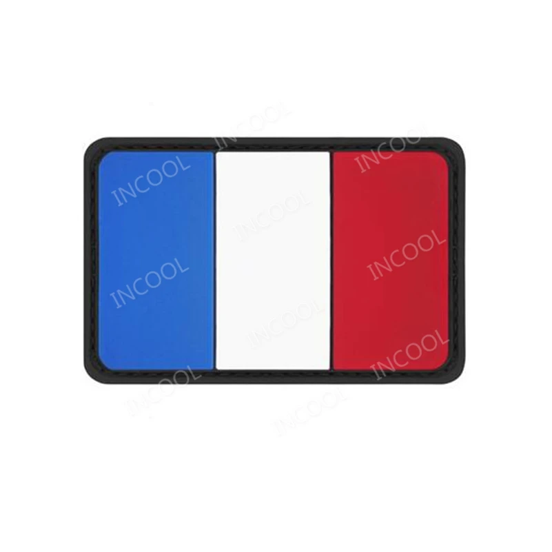 Embossed France French Flag Airsoft PVC Patch 