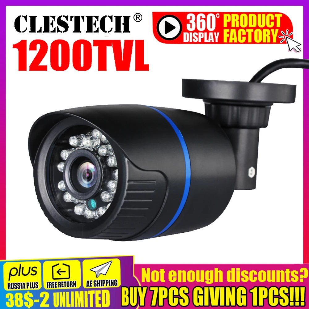 Analog 1/3Cmos 1200TVL Security Surveillance All Ful HD CCTV Camera Outdoor Waterproof ip66 irinfrared Night Vision With bracket