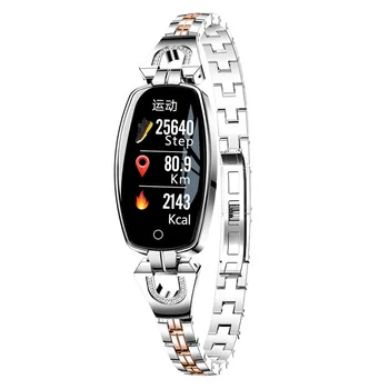 

Smart bracelet female waterproof metal color screen heart rate blood pressure bracelet Bluetooth sports bracelet