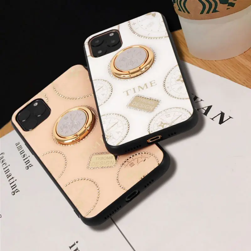 

Fashion Soft Phone Case Clock Dial Rhinestone Phone Case For Iphone 11 Pro Max