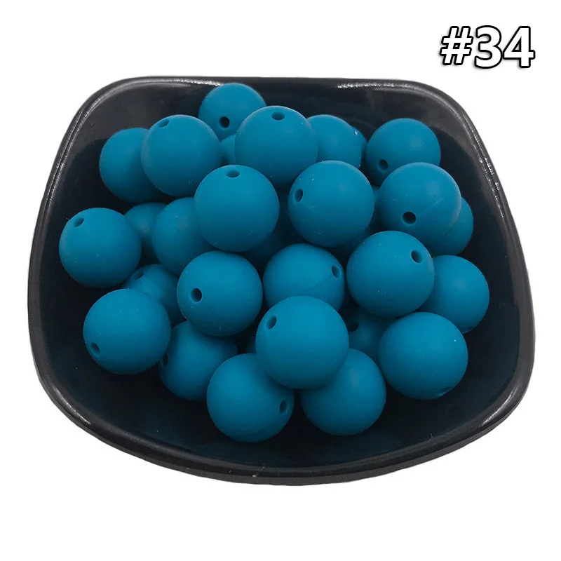 20Pcs Beads 34 20 шт. 9 мм Силиконовые Круглые Бусины Пищевой класс Детские Прорезыватели для зубов круглые продукты жевательные соски цепи бусы-клипсы Детские трофеи игрушки - Цвет: 20Pcs Beads 34