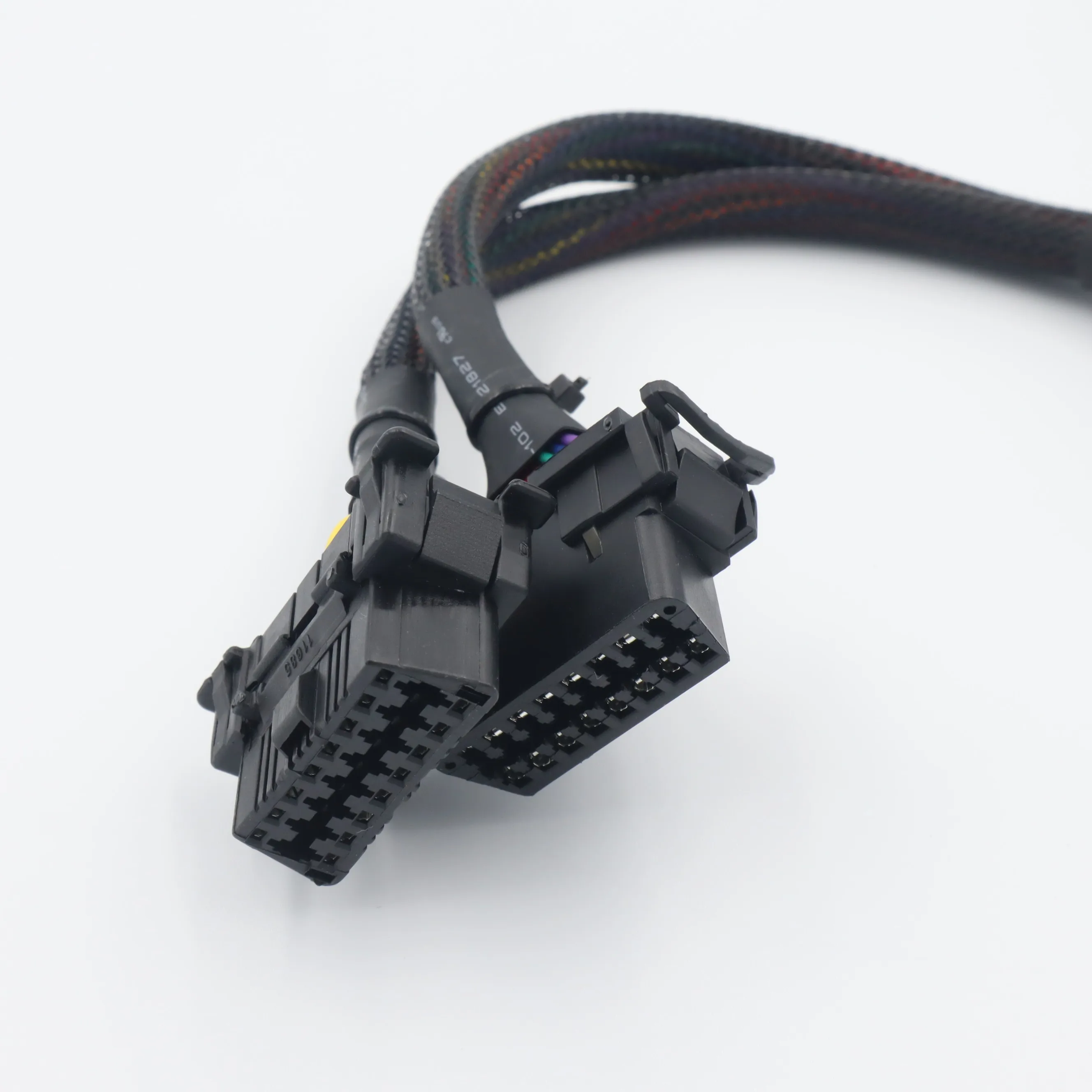 FINETRIP 30 см 2 в 1 OBD2 Удлинительный кабель obd-ii штекер на 2 Женский сплиттер автомобильное компьютерное соединение конверсионная розетка