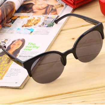 

Fashionable Unisex Classic Round Shape Circle Frame Semi-Rimless Sunglasses Eyewear Outdoor Men Women Sunglasses Unique
