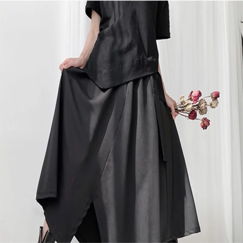 Ladies Half Skirt Summer New Dark Irregular Design Loose Pleated Skirt Youth Fashion Trend Casual Versatile Half Skirt