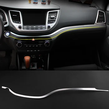 

For Hyundai Tucson 2016-2019 Stainless Steel Dashboard Trim Center Console Panel Molding Decorative Car Interior Styling Garnish