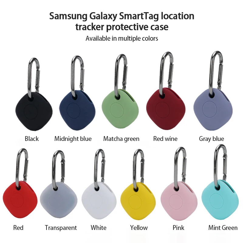 For Samsung Galaxy SmartTag Locator Tracker Case Keychain Anti-lost Cover Sleeve Protective Case For Smart Tag Trackers Holder