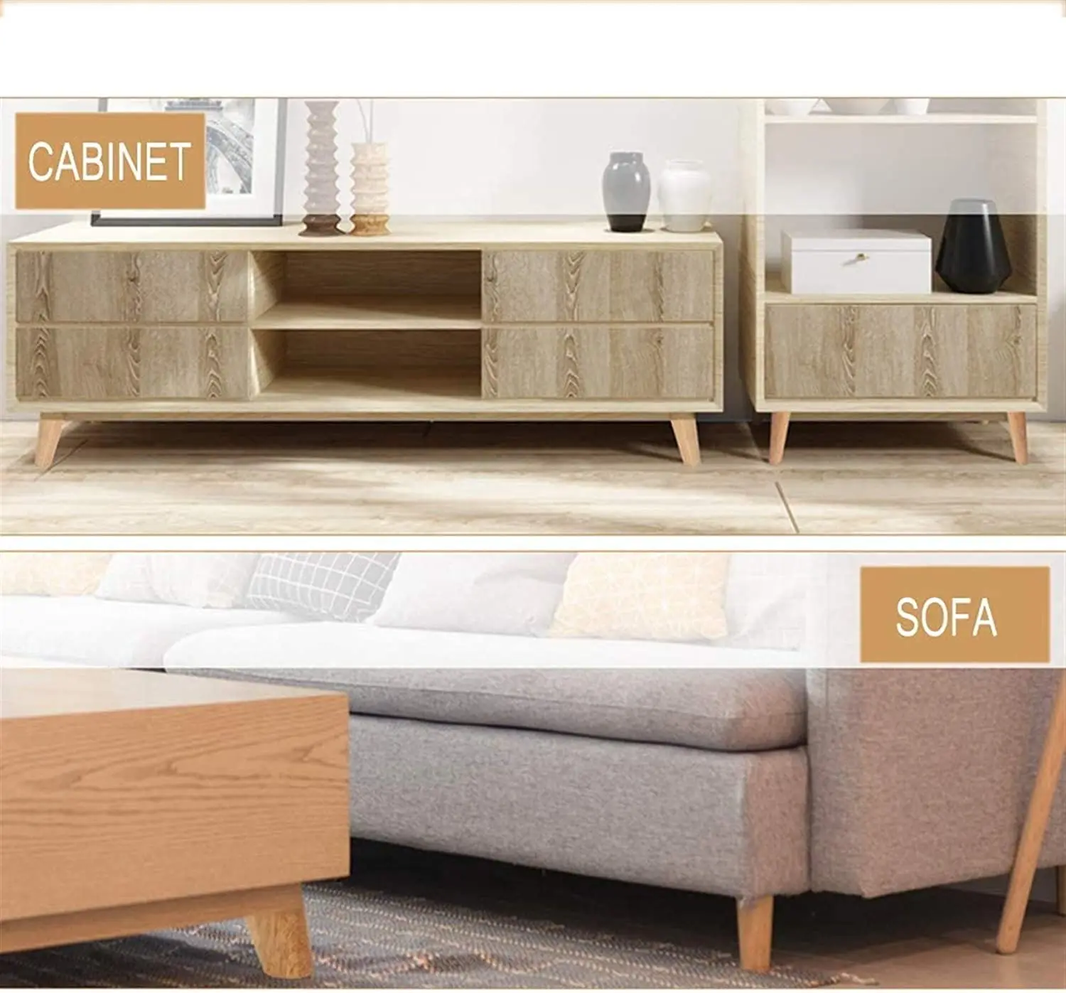 1pcs Solid Wood Legs for Furniture，Inclined Cone Sofa Bed Cabinet Table and Chair Replacement Feet Sloping Feet Multi-size
