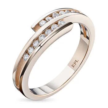 

A ring of red gold with diamonds e02k061053