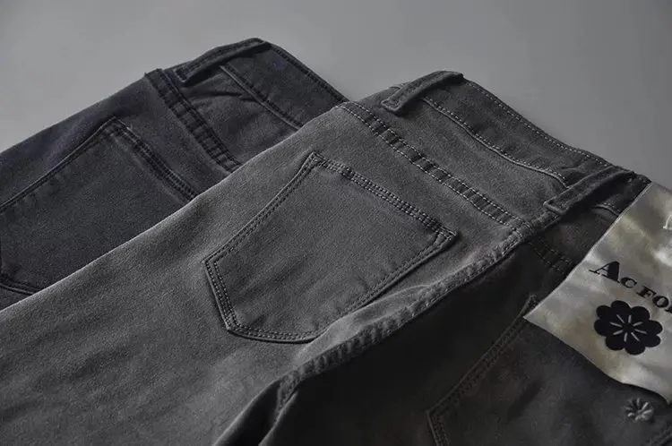 Осень стиль западный стиль Slim Fit для похудения acforag с высокой талией эластичные джинсы зауженные брюки женские