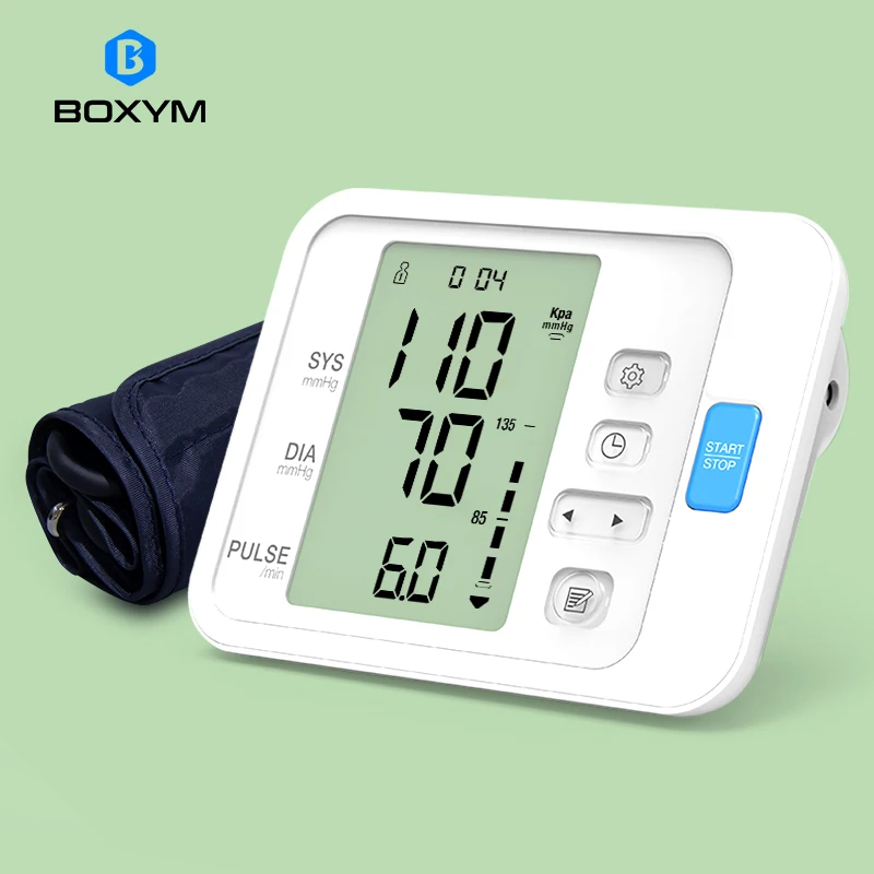 

BOXYM Automatic Digital Arm Blood Pressure Monitor Sphygmomanometer LCD Upper BPM Cufffor Tonometer pulsometer Health Care