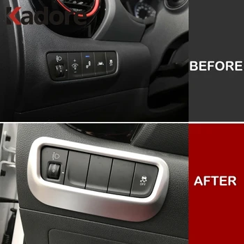

For Hyundai Kona Kauai SUV 2017-2019 2020 Matte Car Dashboard Headlight Switch Decoration Sticker Trim Interior Accessories