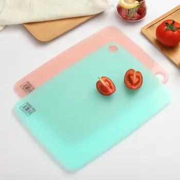 

Kitchen Household Plastic Cutting Board Cutting Board Rolling Panel Jelly Color Antibacterial Mildew Cutting Board Fruit Cutting