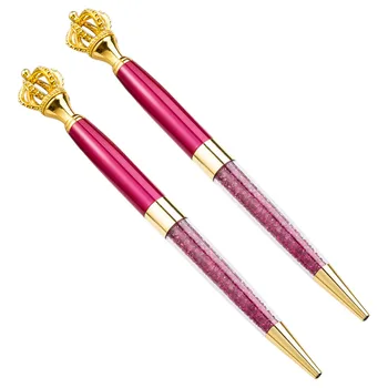 

2pcs Ball Pens Crown Delicate Creative Advertising Pen Writing Pen Ballpoint Pen for Business Gift Student Teacher