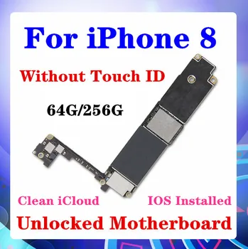 

For iPhone 8 Motherboard Without Touch ID 64GB/256GB Unlocked Original No iCloud IOS Installed board With Chips Mainboard