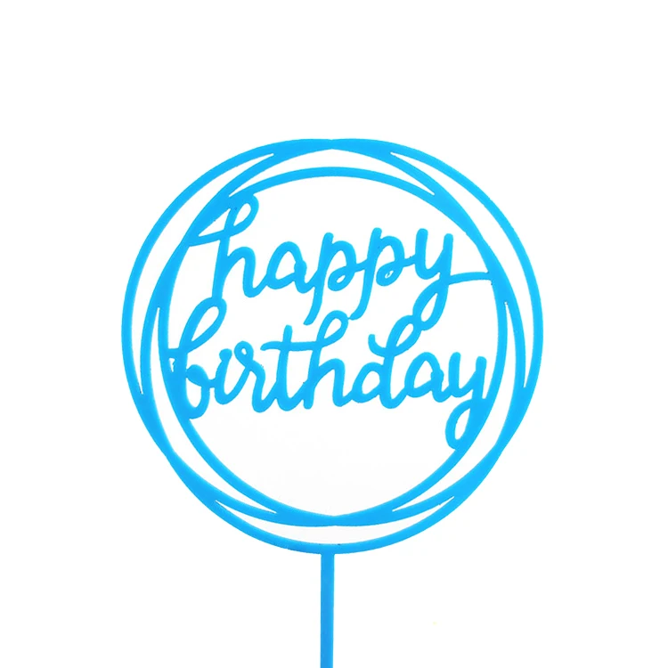 Dropship Multicolor Happy Birthday Golden Cake Topper Healthy Acrylic Unique Shape Design Cake Insert Cake Topper Birthday