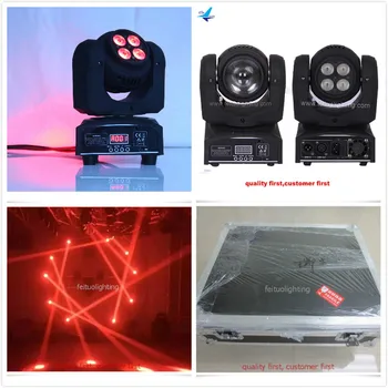

E- With flight case Double side RGBW 4*10w mini led moving head two faces mini moving head led light show party light