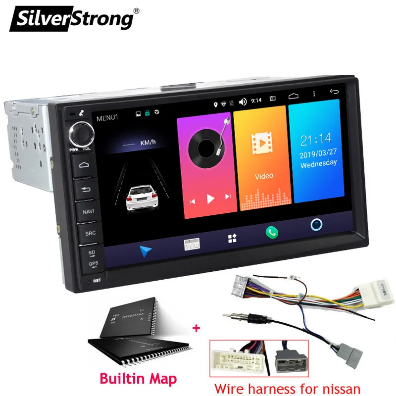 SilverStrong 2Din 4G модем Универсальный 7 дюймов Android9.0 автомобильный Радио DVD для LADA GRANTA 1Din корпус с Android gps навигация - Цвет: 707M3-2G for Nissan