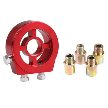 

Aluminum Car Oil Temp Gauge Oil Pressure Gauge Cooling Filter Sandwich Plate Adapter Car Oil Cooler Kit