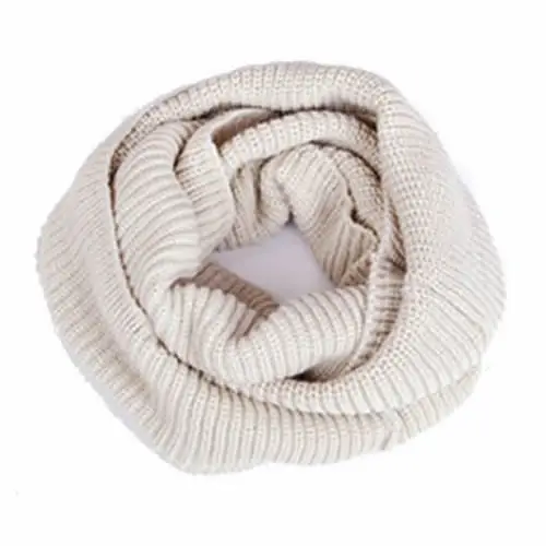 

Unisex Winter Warm Infinity 2 Circle Cable Knit Cowl Neck Long Scarf Shawl Cloak