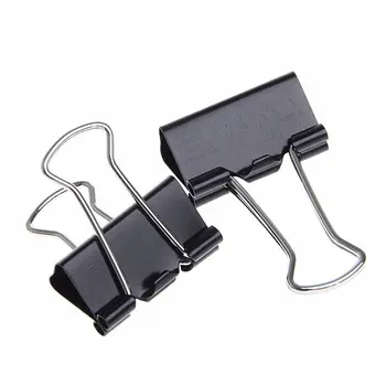 

48 pcs 25mm Black Metal Binder Clips File Paper Clip Document Office Supplies