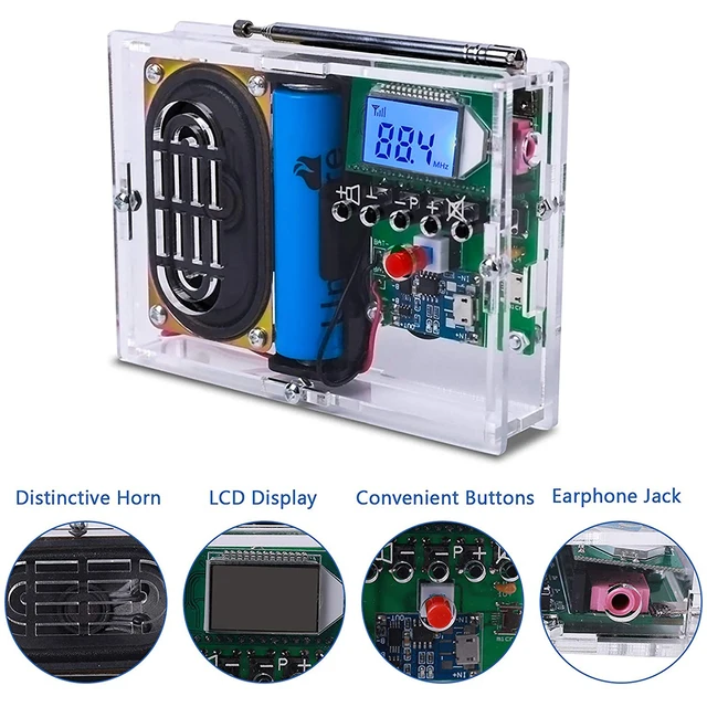 DIY Electronic Kit FM Radio Receiver Module 76-108MHz DIY Radio Speaker Kit Frequency Modification LCDDisplay Soldering Practice - Image 4