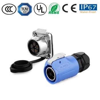 

5-pin waterproof connector M20 male and female plug socket IP67 power supply aviation panel installation LED connector