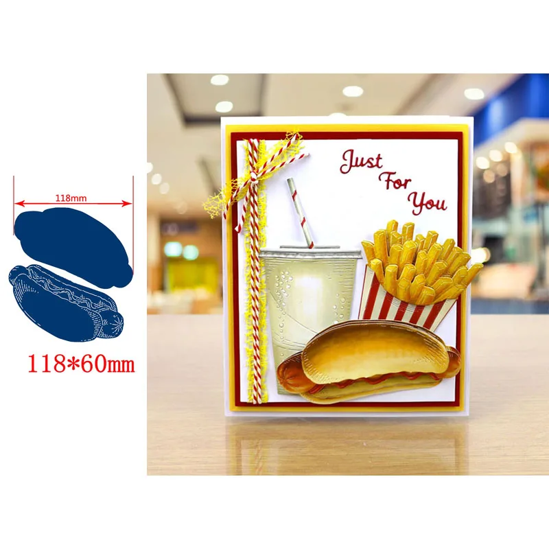 

Delicious Beautiful Hot Dog Decoration Metal Cutting Dies Scrapbooking Paper DIY Cards Crafts Embossing Die Cuts New 2019