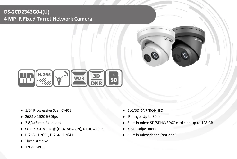 Hikvision DS-2CD2343G0-I английская версия 4MP ИК металла башенка сетевая IP камера cctv с Интернетом возможностью погружения на глубину до 30 м ИК H.265+ IK10 безопасности Камера