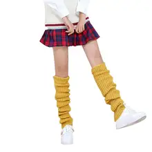 Популярные теплые носки в европейском и американском стиле модные зимние эластичные однотонные трикотажные леггинсы гетры женские ботинки