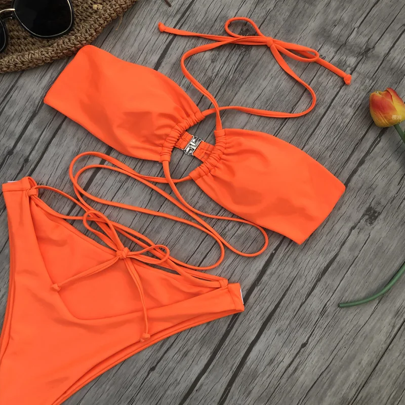 Multi rope push-up bikini set 2020 thick women swimwear Monokini Mujer Banador Feminino Sport bikini top_6