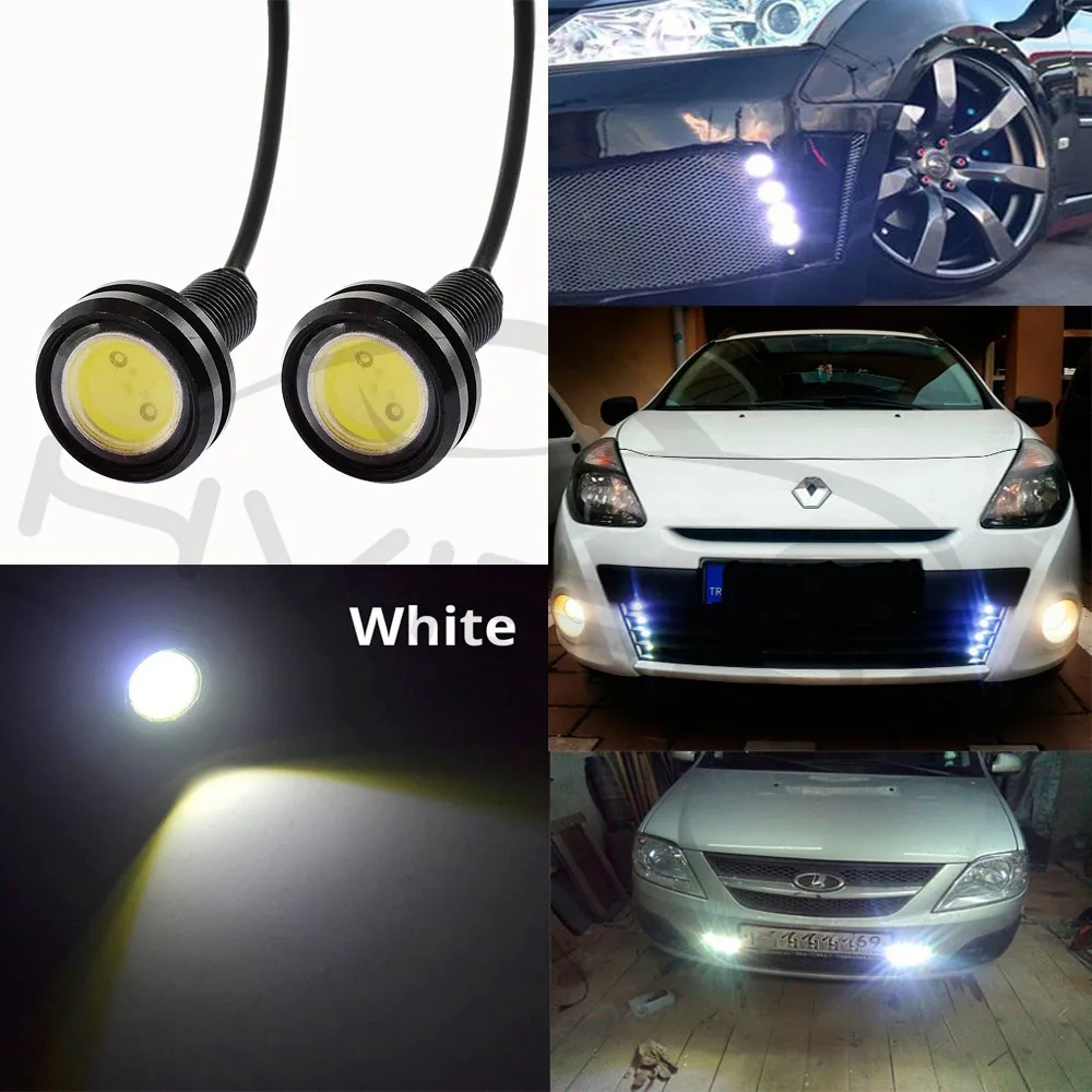 Hviero White Red 23mm Eagle Eye Light 9w dc 12v Led Daytime Running Drl Backup Car Aoto Motor Parking Signal Lamps Waterproof Fog Light