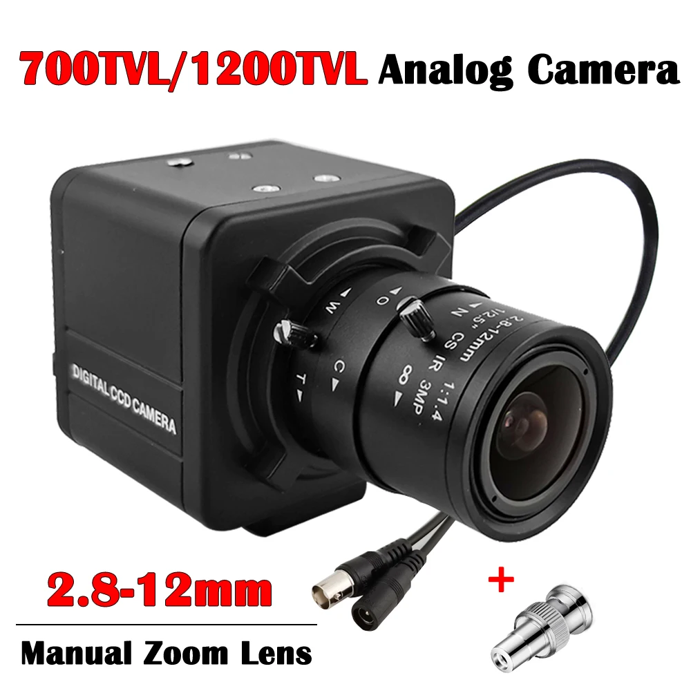 1200TVL CMOS Analog CCTV Camera 700TVL Box Camera 2.8-12mm Varifocal Manual Zoom Metal Body Surveillance Camera