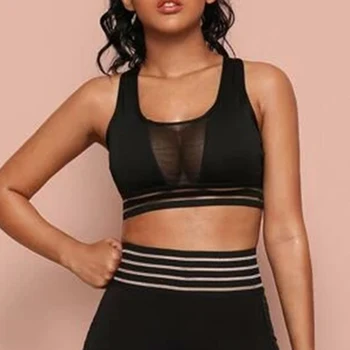 

Sport Bras Gym Underwear Women Yoga Shirt Breathable Mesh Tank Tops Running Vest Sports Top Push Up Brassiere Sportswear