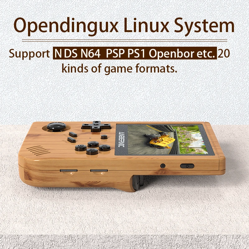 Console de Jogos Portátil com Wi-fi Anbernic Retrô On-line Tela Ips Opendingux Rg351v - Image 2