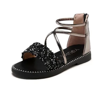 

Sequins summer fashion Roman boots High-top girls sandals kids gladiator sandals toddler child sandals girls high quality shoes