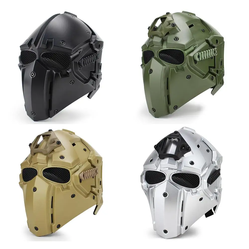 Casque Airsoft Complet Avec 4 Lentilles, Masque De Paintball, Protection Militaire, Pour Jeu Cs