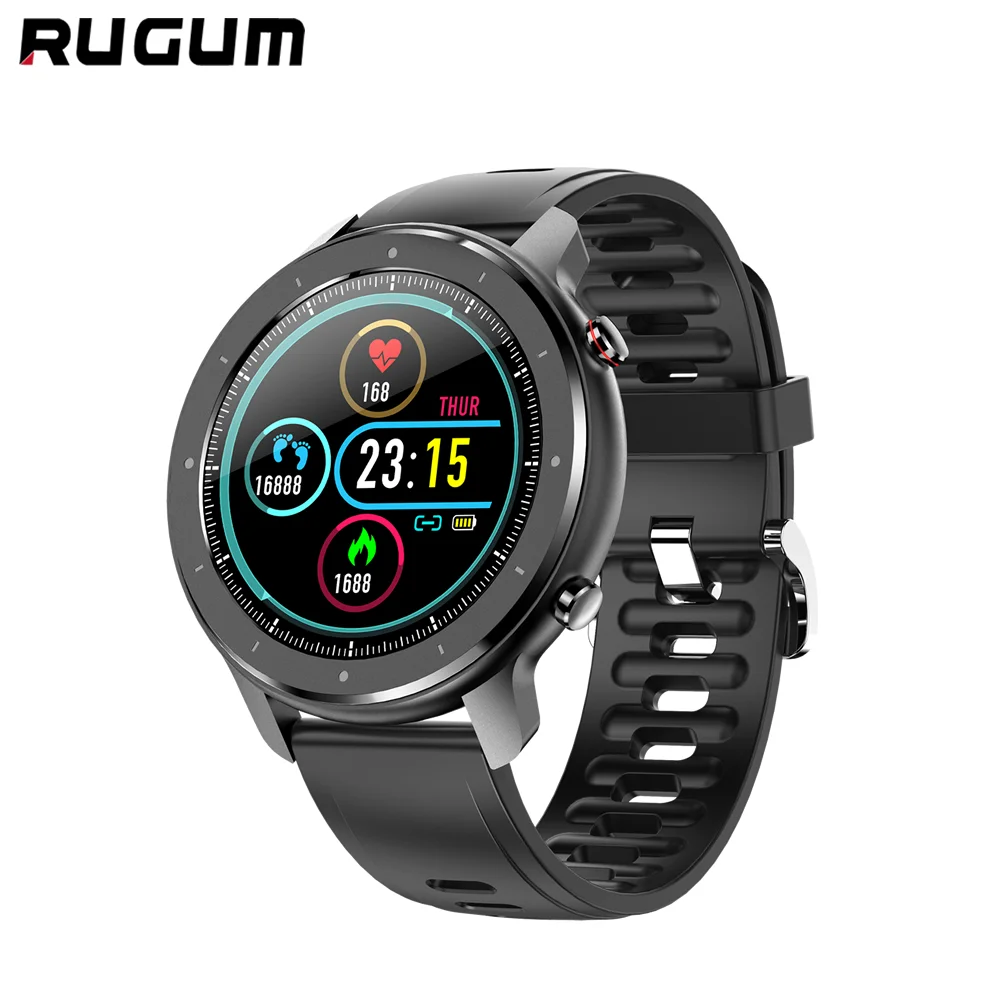 Смарт-часы Rugum F12, полный круглый экран, IP68, водонепроницаемый браслет, мониторинг сердечного ритма, кровяного давления, фитнес-трекер, умные часы