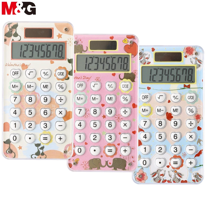 

M&G Cute Cartoon Calculator Solar Energy Mini Portable Calculator School Supplies Kawaii Environmentally Friendly