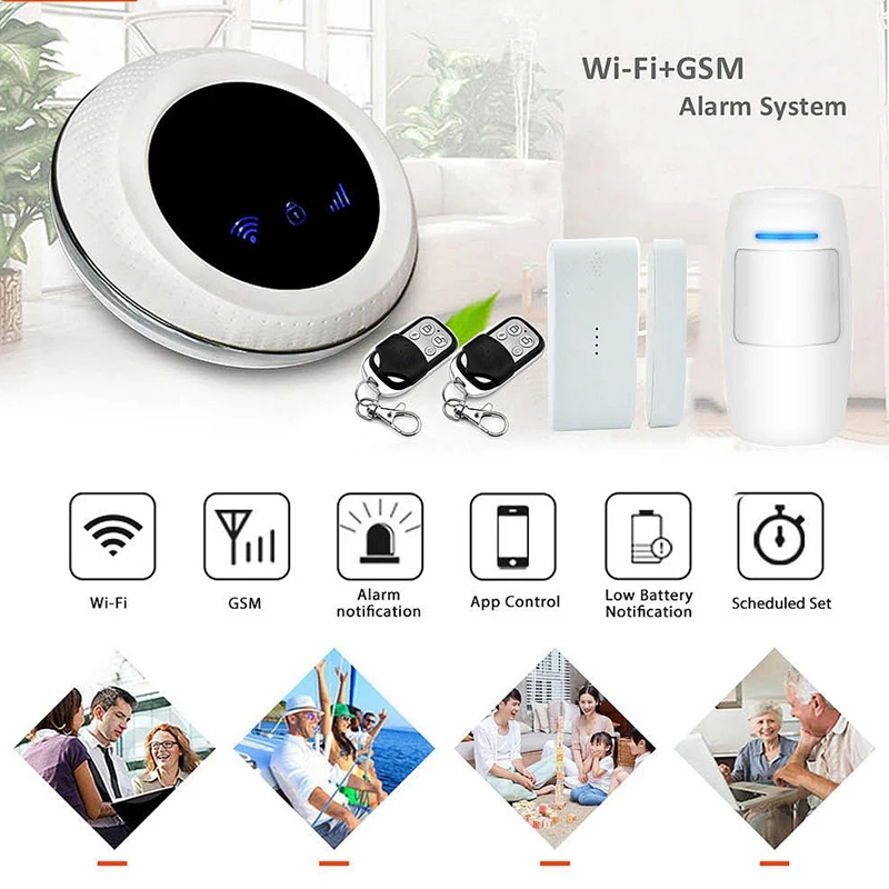 Беспроводная SIM GSM домашняя охранная система WIFI сигнализация набор датчиков TUYA