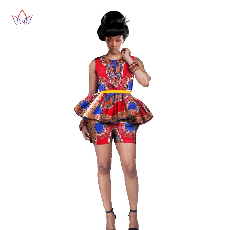 Африканская женская одежда топ и шорты рукава o-образным вырезом Дашики Плюс Размер Женская одежда горячая Распродажа WY542 - Цвет: 20