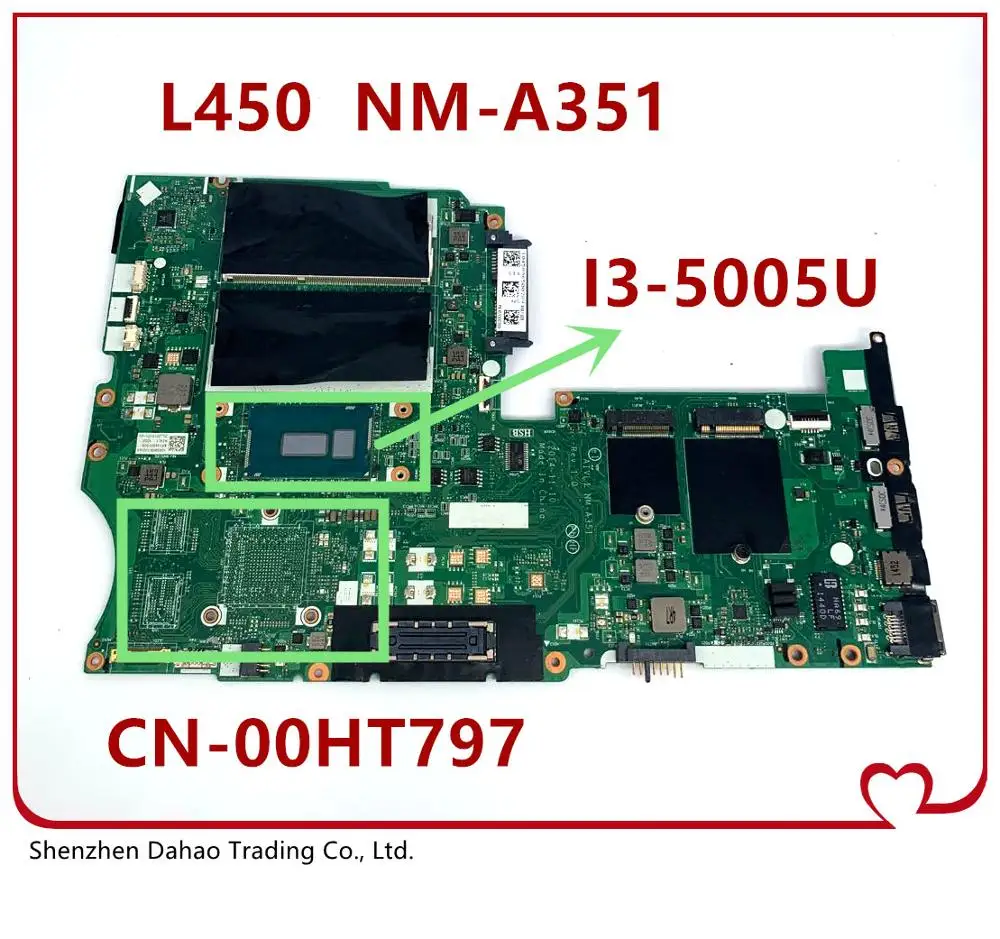 00HT797 материнская плата для ноутбука LENOVO Thinkpad L450 I3 5005U AIVL1 NM A351 100% рабочий