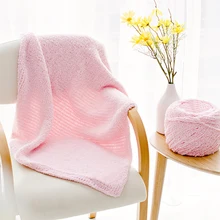 100 г теплая и мягкая натуральная ручная тканая шерсть 3PLY коралловый кашемир Плюшевые Пушистые пряжа тканевая лента шерстяная шапка пряжа ...(China)