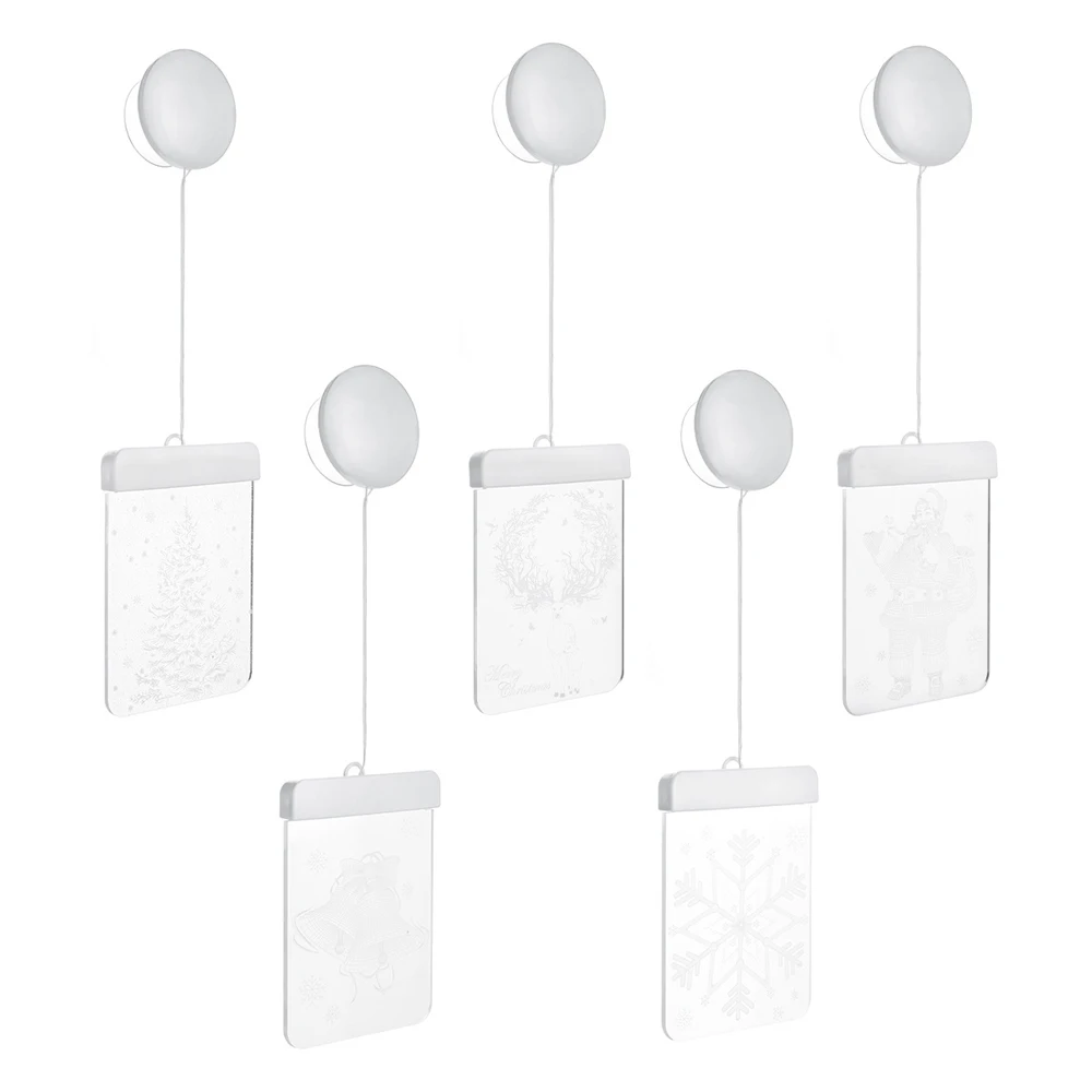 

LED String Lights 3D Santa Claus Economic Christmas Lights LED Suction Cup Light New Year Snowflake Bells Elk Door and Window