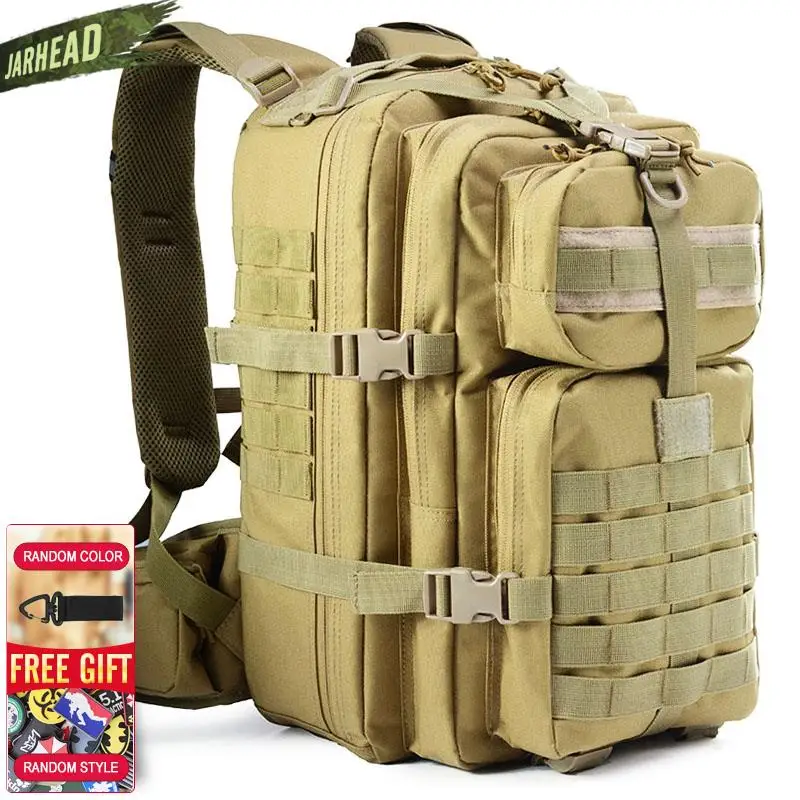Hiking Backpack Camping Bag Army Military Tactical 50L Rucksack Neu 